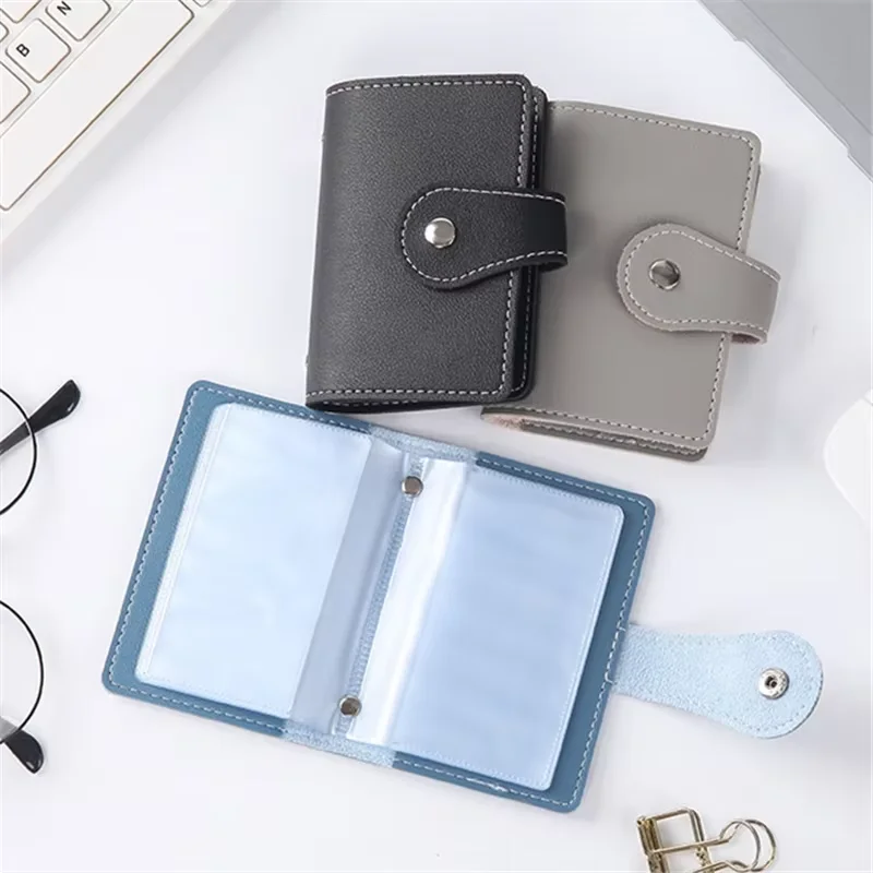 1PC Women Men Leather 26 Slots ID Credit Card Holders RFID Blocking Wallet Case Pocket Bag