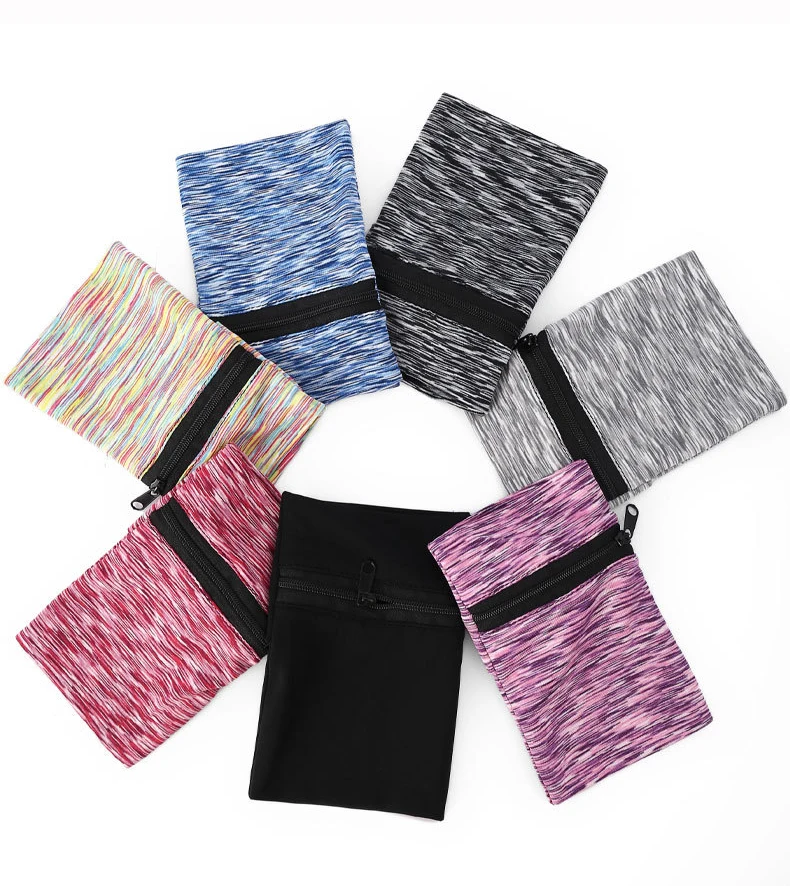 Sports Wrist Bag Outdoor Running Fitness Spring Summer Arm Pocket Breathable Zipper Quick Drying Ice Silk Men Women Wristlet