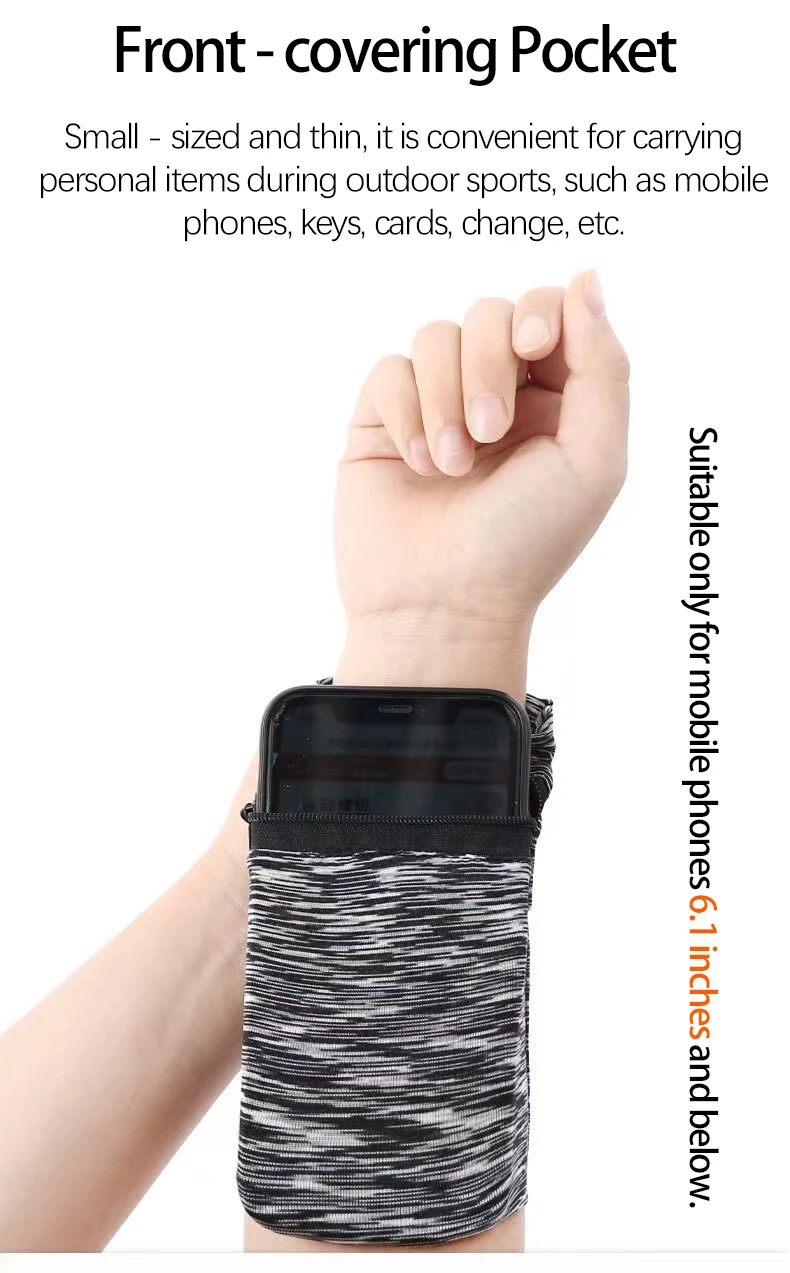 Sports Wrist Bag Outdoor Running Fitness Spring Summer Arm Pocket Breathable Zipper Quick Drying Ice Silk Men Women Wristlet