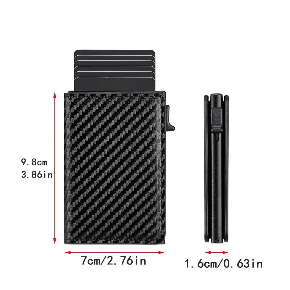 RFID Blocking Metal Aluminum ID Card Holder Fashion Business Pop-Up Purse Men's Women's Multi-Function Designer Bank Card Wallet