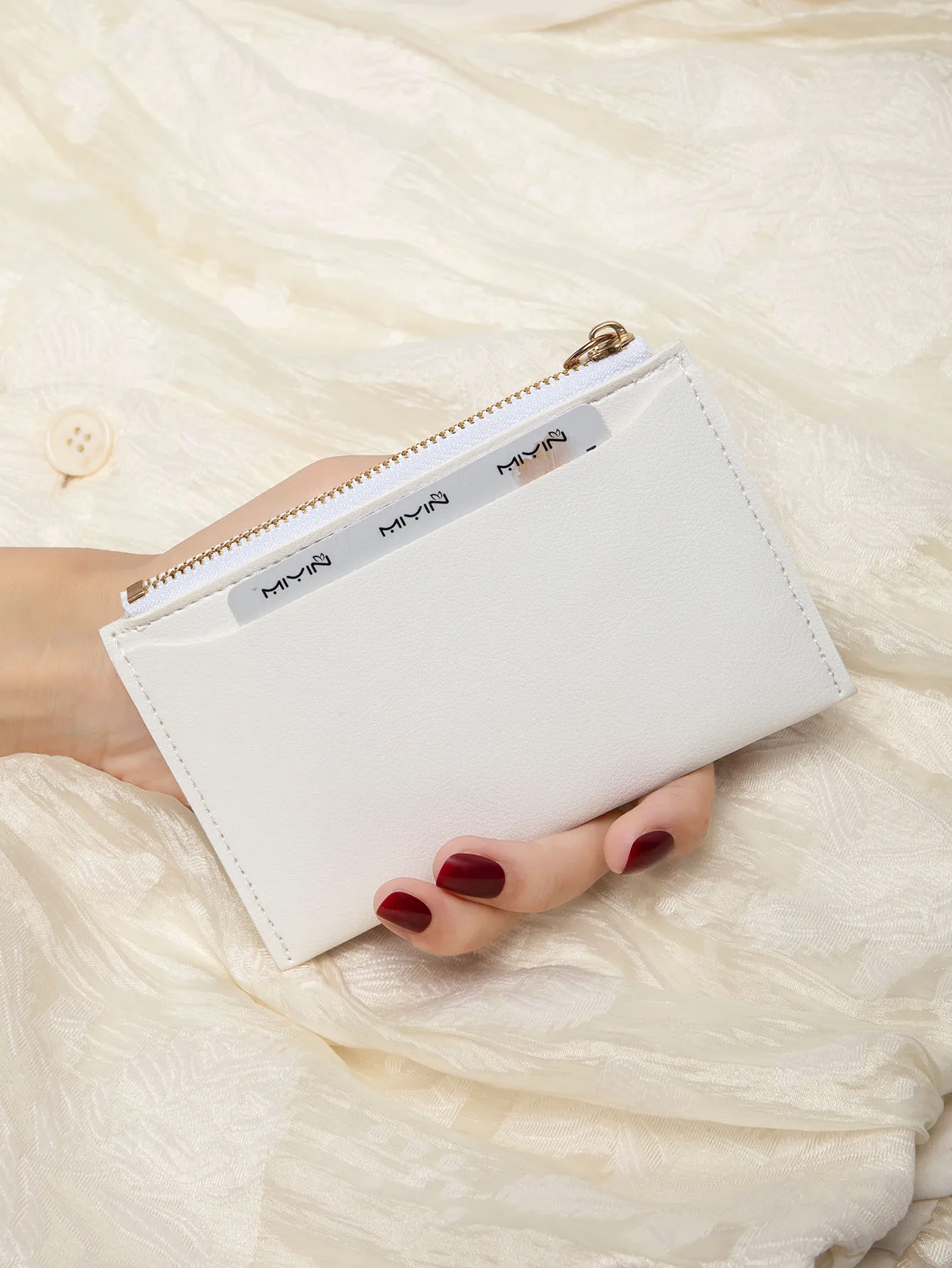 Minimalist Ultra-Thin Coin Wallet Fashionable and Portable PU Leather Wallet Multifunctional Credit Card Clip Zipper Card Holder