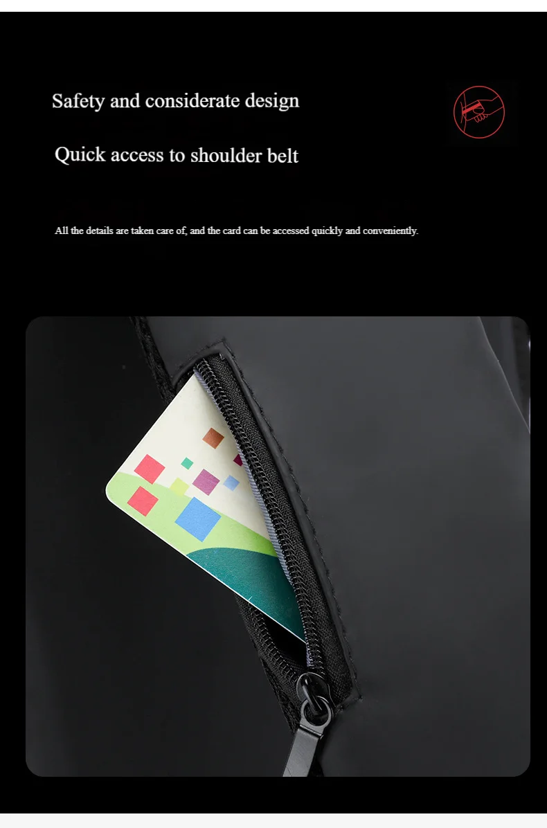Men's Anti-Theft Chest Bag with Password Lock & USB Port Waterproof Crossbody Sling Backpack for Travel Work Cycling