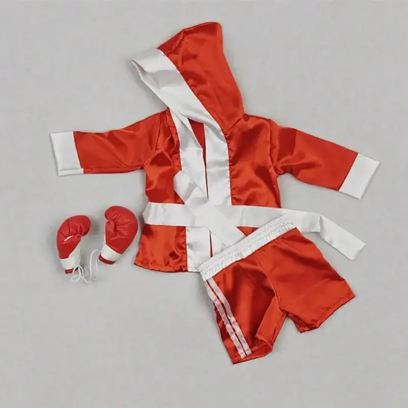 Newborn Photography Outfit Baby Boxing Robe Set Gloves Shorts Props Champion Costume