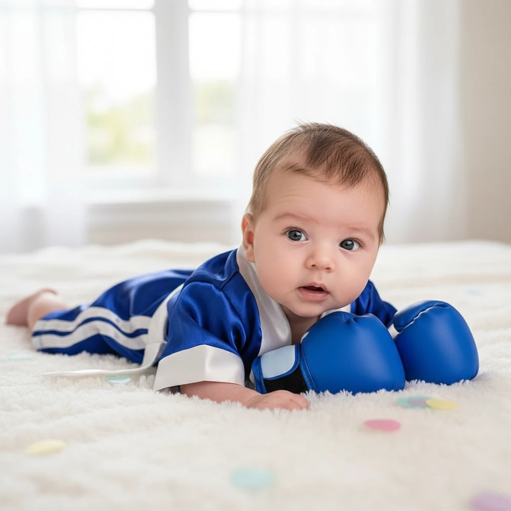 Newborn Photography Outfit Baby Boxing Robe Set Gloves Shorts Props Champion Costume