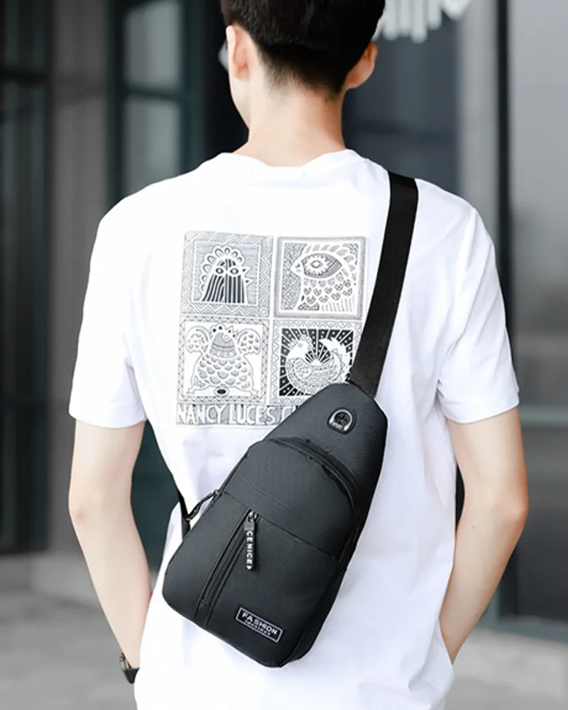 Men's Oxford Cloth Crossbody Bag New Trend Chest Bag Fashionable and Portable Shoulder Bag