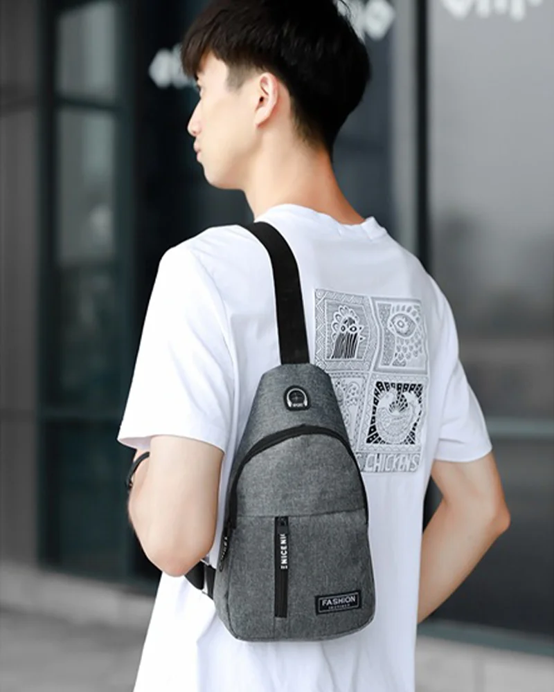Men's Oxford Cloth Crossbody Bag New Trend Chest Bag Fashionable and Portable Shoulder Bag