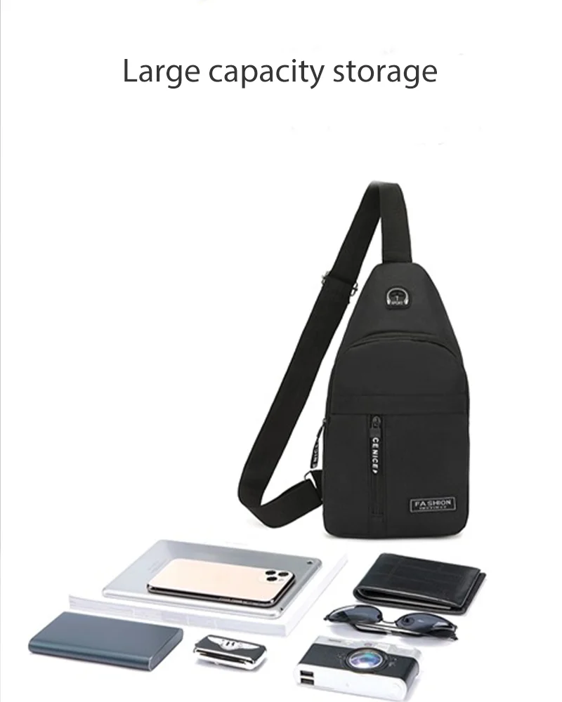 Men's Oxford Cloth Crossbody Bag New Trend Chest Bag Fashionable and Portable Shoulder Bag