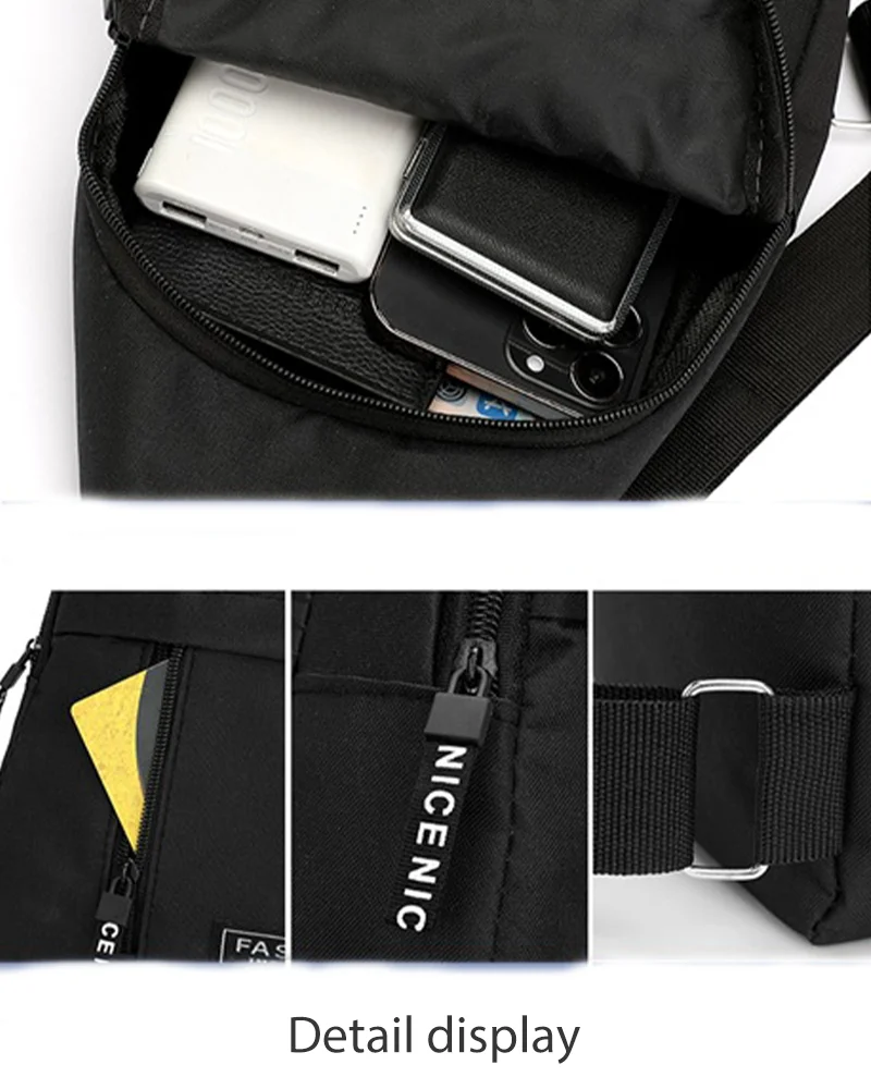 Men's Oxford Cloth Crossbody Bag New Trend Chest Bag Fashionable and Portable Shoulder Bag