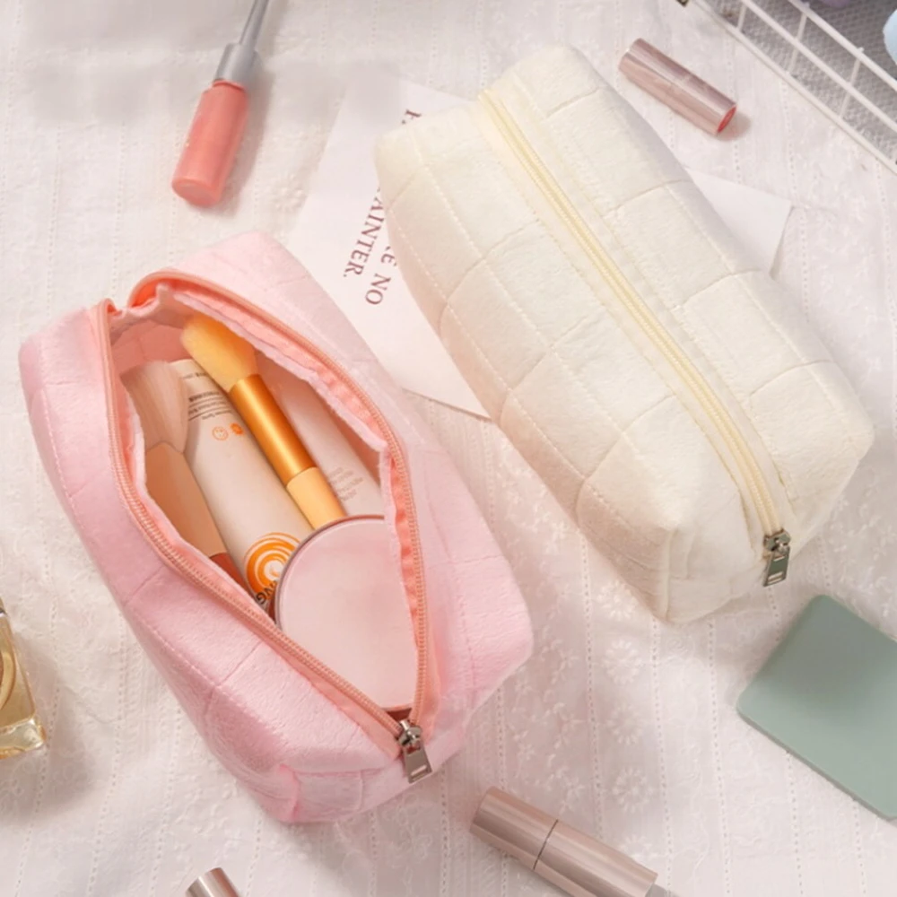Velvet Large Capacity Pillow Cosmetic Storage Bag Portable Travel Toiletry Bag Small Outdoor Makeup Bag For Daily And Travel Use