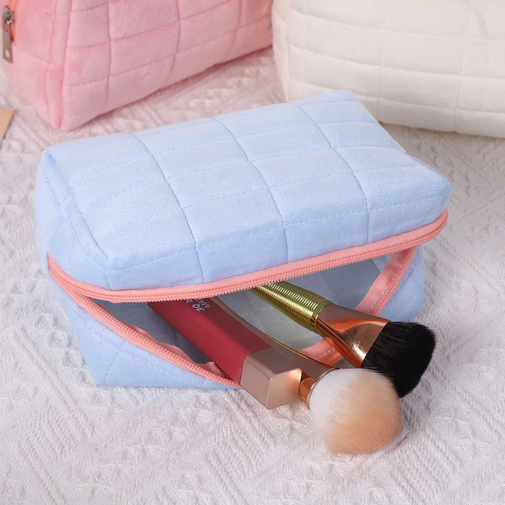 Velvet Large Capacity Pillow Cosmetic Storage Bag Portable Travel Toiletry Bag Small Outdoor Makeup Bag For Daily And Travel Use