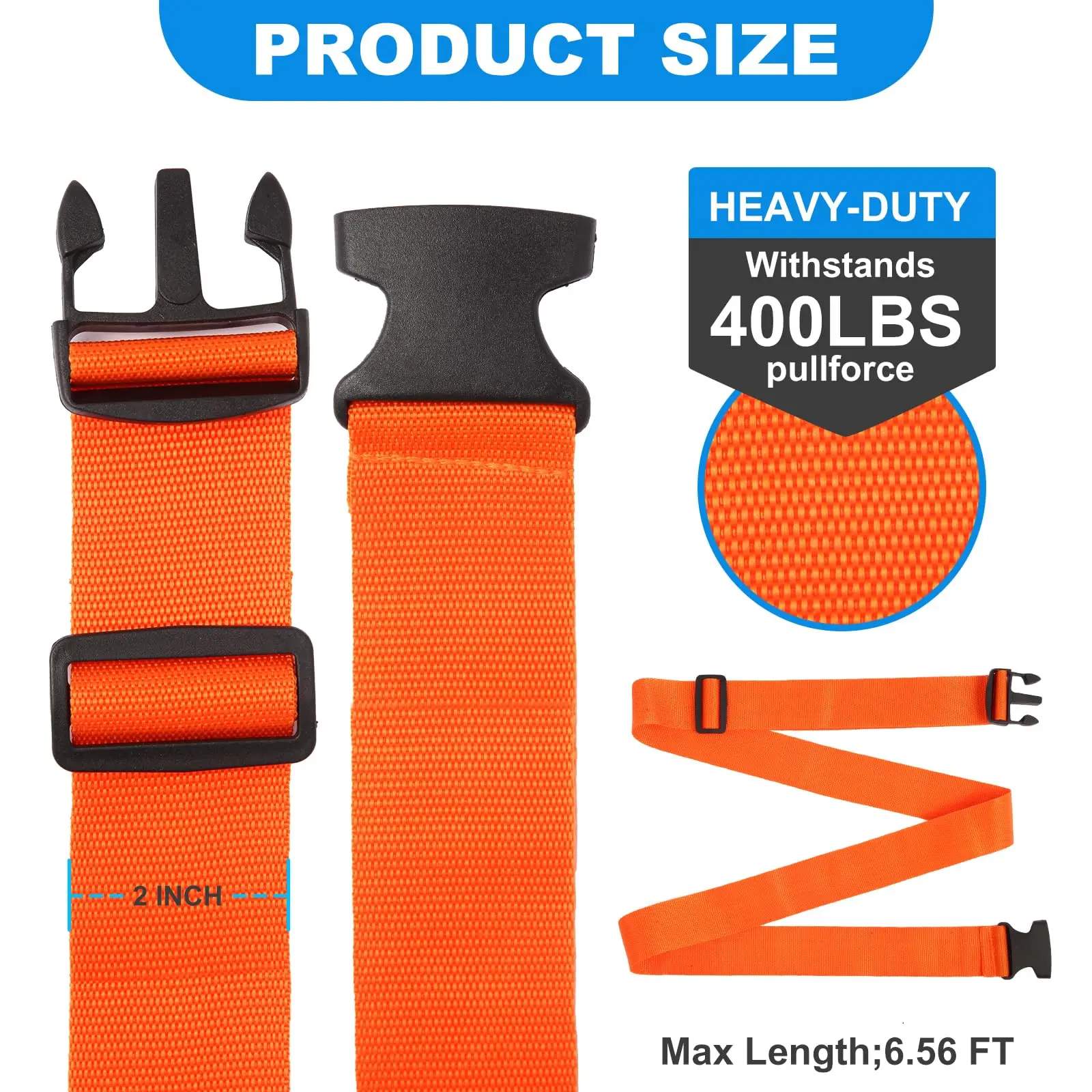 Straight Shaped Luggage Straps for Suitcase Polyester Luggage Belt with Adjustable Release Buckle Travel Accessory