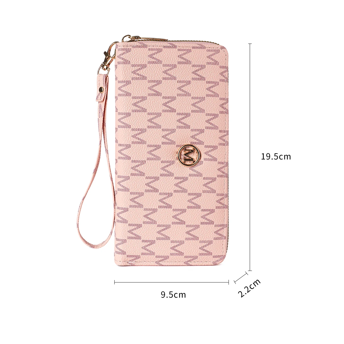 Women's Wallet Single Zipper Floral Letter Print Fashionable Coin Purse Compact Money Holder