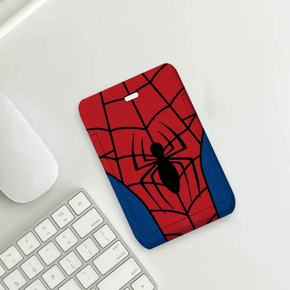 Cool Spider-Man Card Holder, Leather Card Storage Box, Key Chain, Access Tag Holder, ID Card Holder, Key Chain