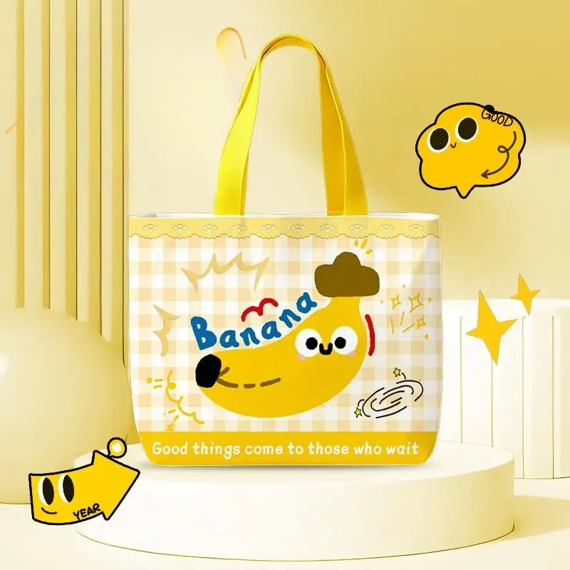 Pink Polka Dot Cat Canvas Handbag, Cute Mini Dopamine Bento Bag Lightweight Tote Bag for Daily Commute Outdoor Shopping