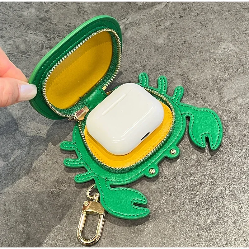 Crab Coin Purse Bag Charm Pendant,Mini Wallet Zipper Pouch for Earphone Storage,Backpack Handbag Hanging Decoration Accessories