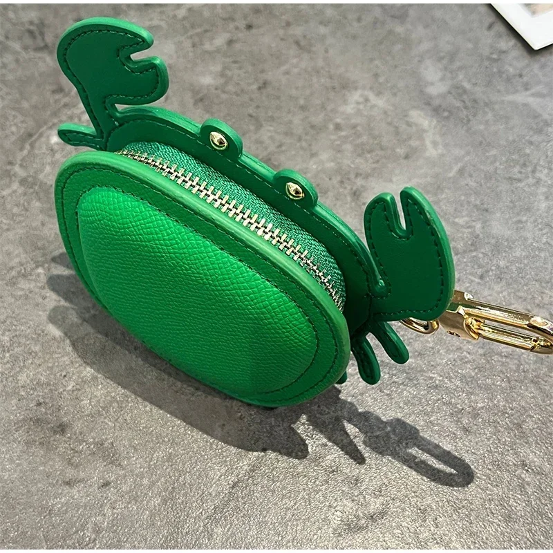 Crab Coin Purse Bag Charm Pendant,Mini Wallet Zipper Pouch for Earphone Storage,Backpack Handbag Hanging Decoration Accessories
