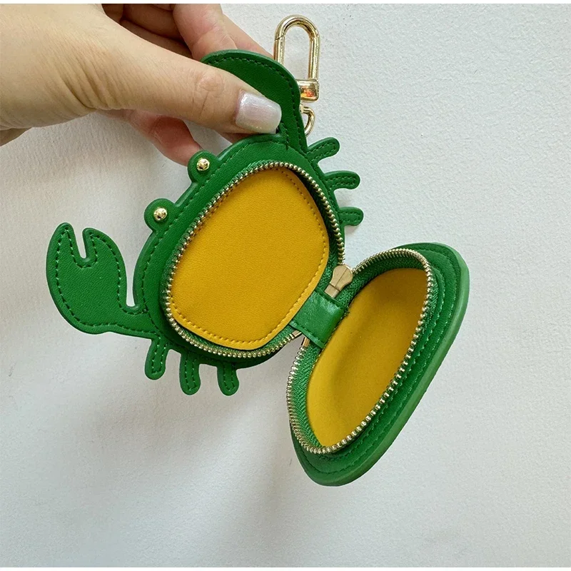 Crab Coin Purse Bag Charm Pendant,Mini Wallet Zipper Pouch for Earphone Storage,Backpack Handbag Hanging Decoration Accessories