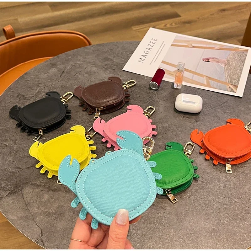 Crab Coin Purse Bag Charm Pendant,Mini Wallet Zipper Pouch for Earphone Storage,Backpack Handbag Hanging Decoration Accessories