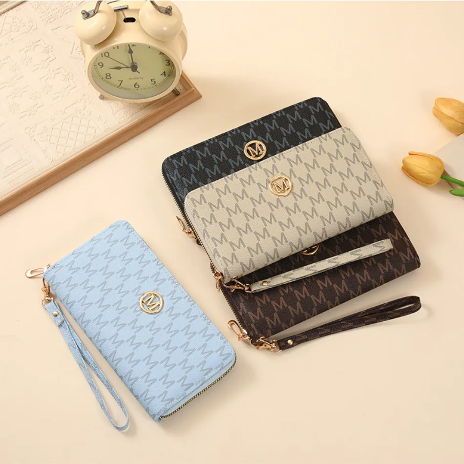 New Zipper Long Wallets Women Men Coin Purses Multi-card Slot Cards Holder Handbags Billfold Wristlet Wallet Clutch Money Bags
