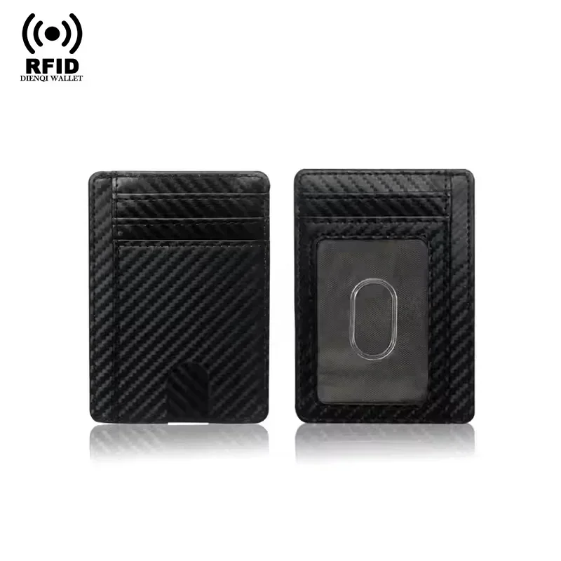 Men's Card Wallet Credit Card Holders RFID Blocking Carbon Fiber Minimalist Wallets Cardholder Case Male Thin Slim Smart Wallet