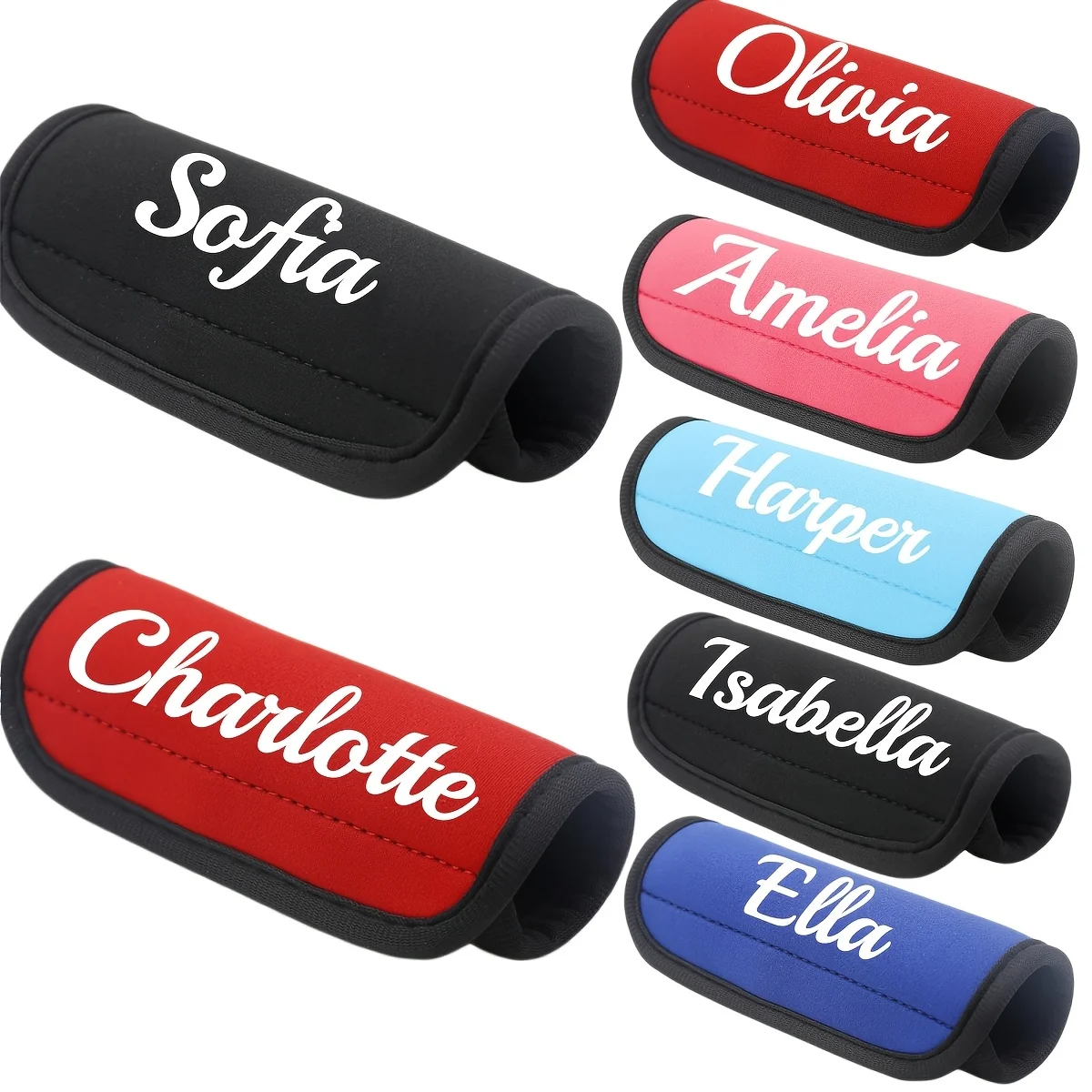 Custom Name Luggage Handle Cover Personalized Neoprene Suitcase Grip Protector Travel Bag Accessory Only