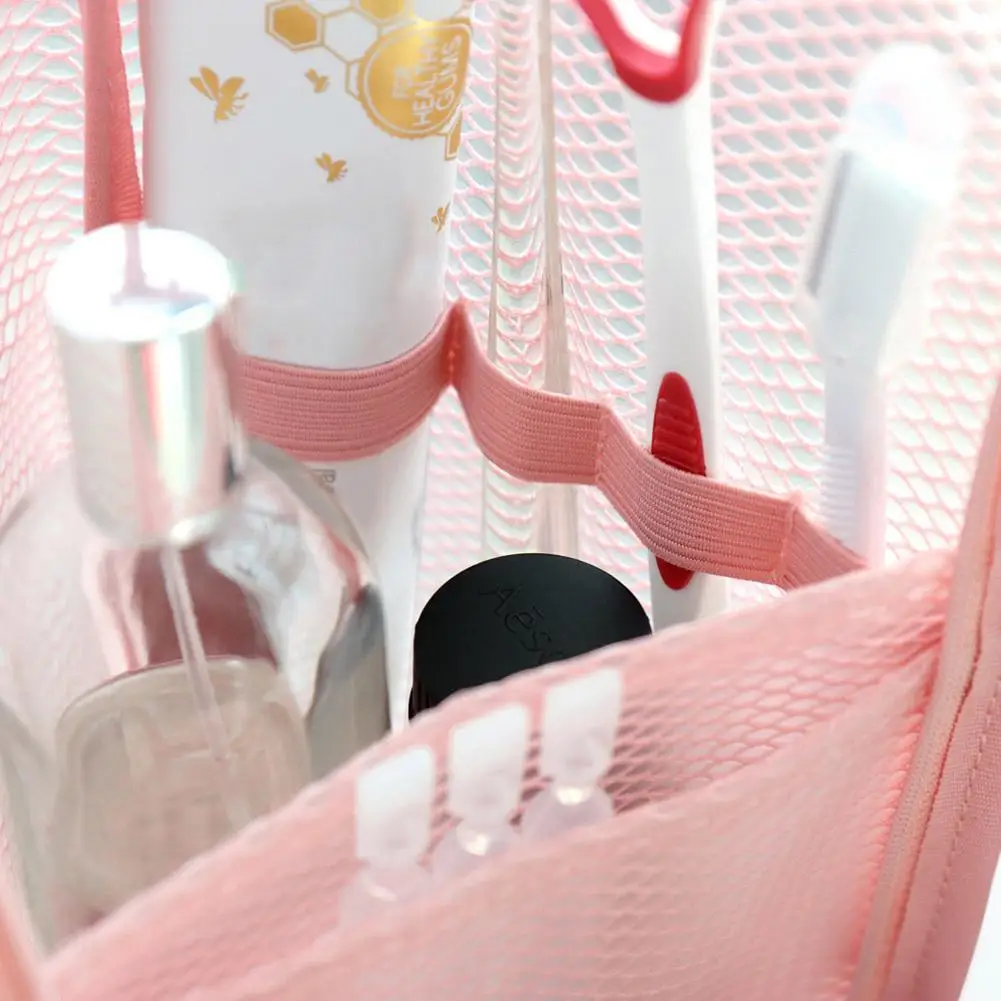 Mesh Travel Toiletry Bag Portable Toothbrush Cosmetic Organizer Makeup Brush Storage Pouch Bathroom Wash Pack