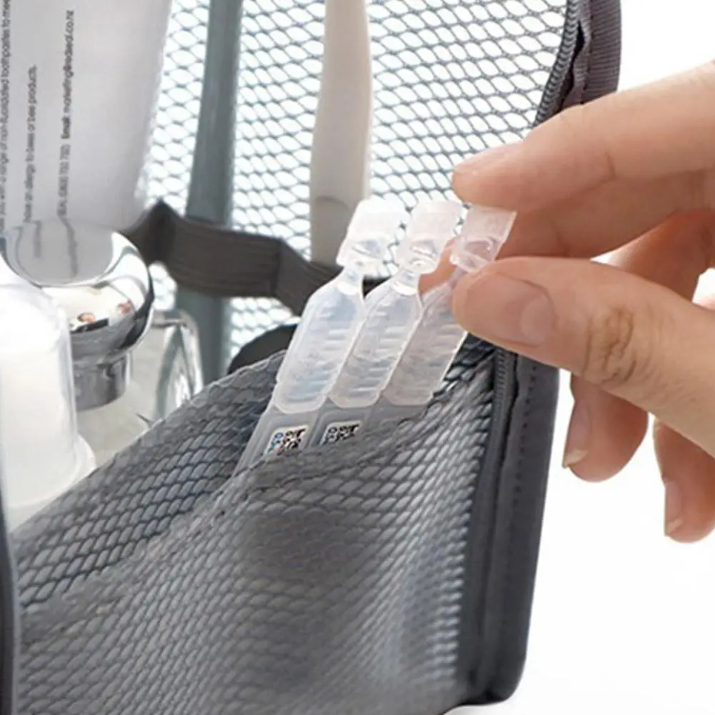 Mesh Travel Toiletry Bag Portable Toothbrush Cosmetic Organizer Makeup Brush Storage Pouch Bathroom Wash Pack