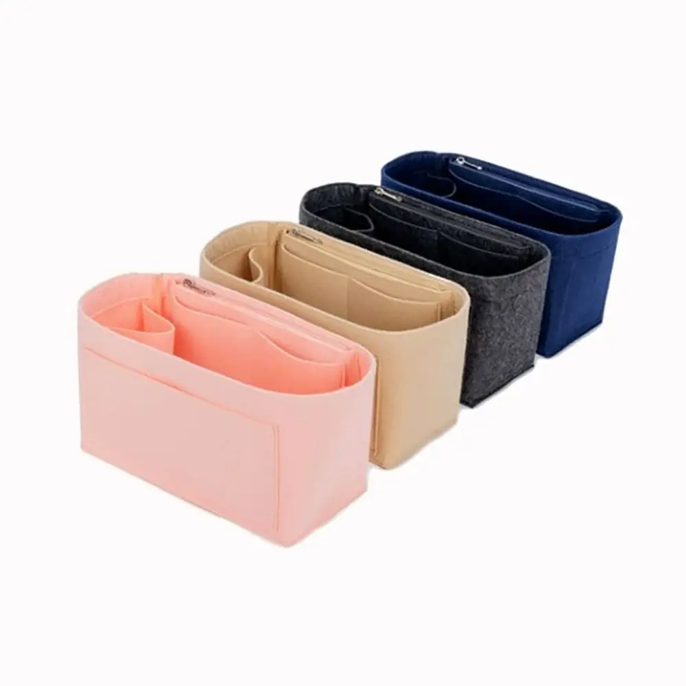 Felt Insert Liner Purse Organiser Pouch Handbag Tote Internal Organizer Bag with Pockets, Dustproof Felt Liner for Longchamp Bag