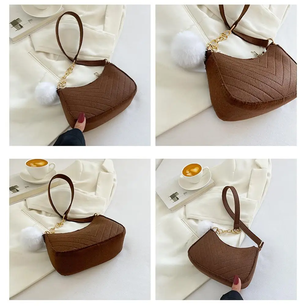 Mini Women Shoulder Bags Fashion Felt Women's Bag Design Advanced Underarm Handbags Mini Saddle Bag