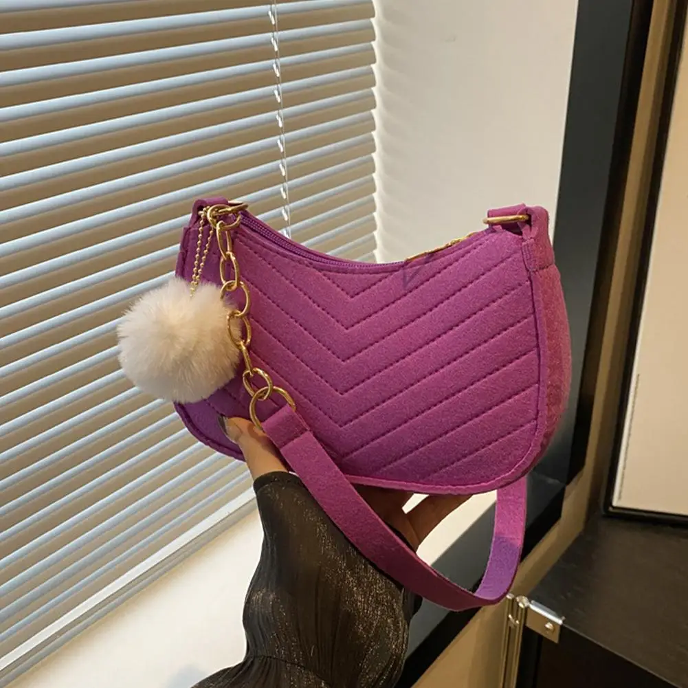 Mini Women Shoulder Bags Fashion Felt Women's Bag Design Advanced Underarm Handbags Mini Saddle Bag