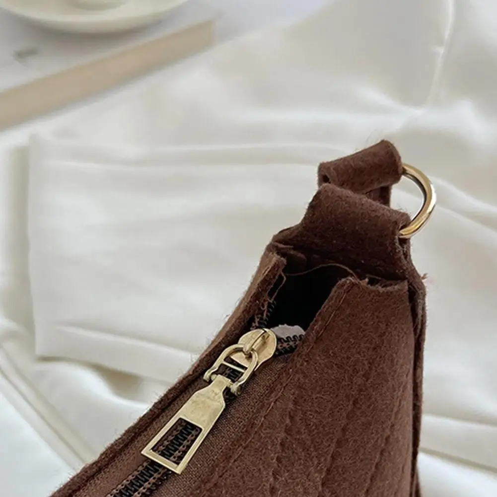 Mini Women Shoulder Bags Fashion Felt Women's Bag Design Advanced Underarm Handbags Mini Saddle Bag