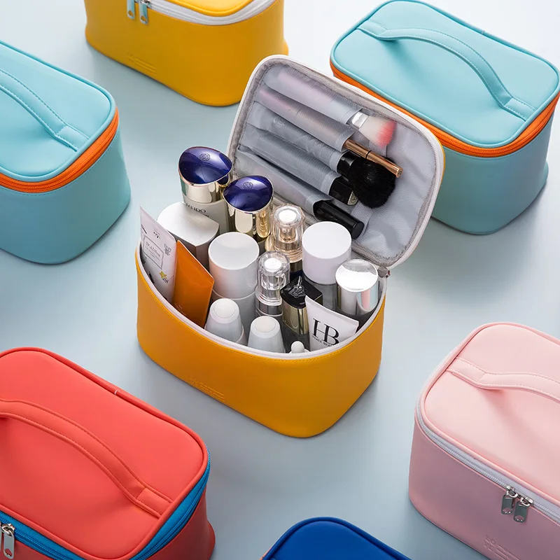 Double-layers Black Mesh Cosmetic Bag Travel Portable Large-Capacity Makeup Case Organizer Storage Pouch Zipper Toiletry Bags