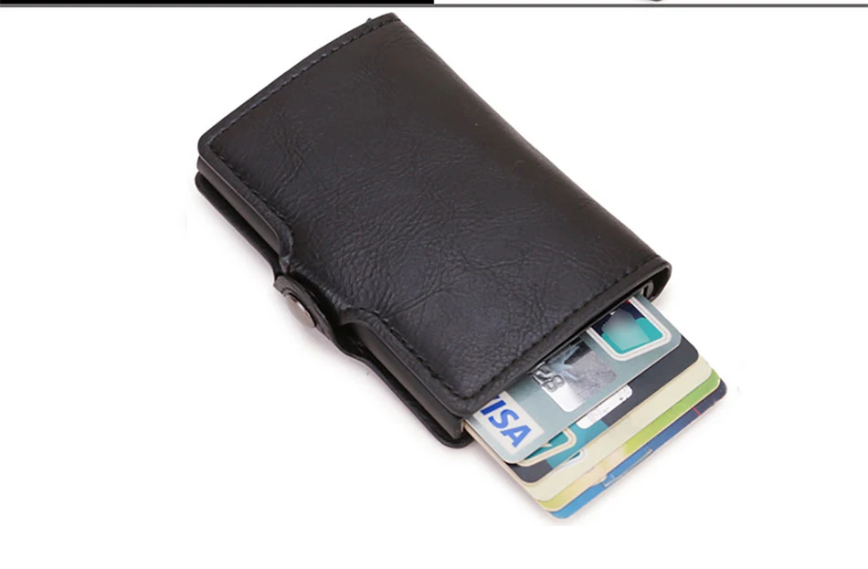 Carbon Fiber Wallet For Men Credit Card Holder RFID Blocking Thin Mini Aluminium Metal Wallets Coin Pocket Money Bag Vallet
