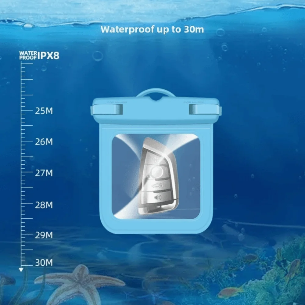 Durable 30M Underwater Waterproof Bag IPX8 Protection Mini Card Wallet TPU Small Items Dry Bag for Keys Wallet