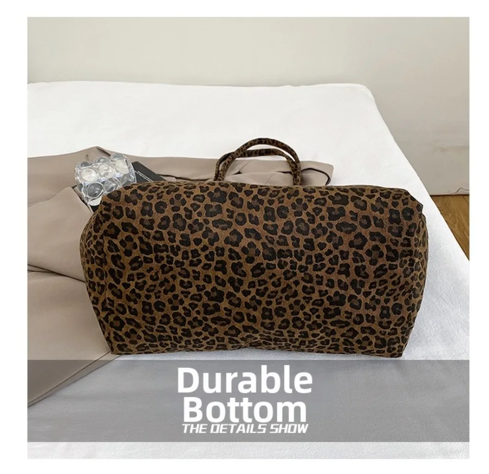 Fashion Leopard Print Shoulder Bag Large Capacity Hand-held Women Tote Bag Texture Underarm Bag Crossbody Bag