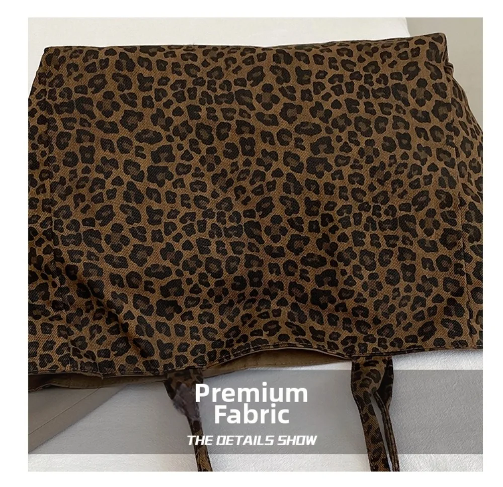 Fashion Leopard Print Shoulder Bag Large Capacity Hand-held Women Tote Bag Texture Underarm Bag Crossbody Bag