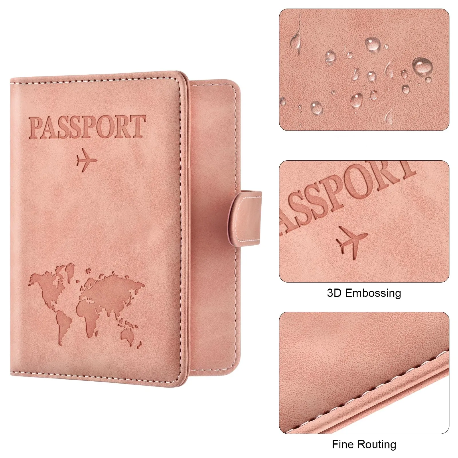 Passport Holder, Passport Cover with Credit Card Slot and Boarding Pass Slot Combo, Passport Wallet Case Book Travel Must Have