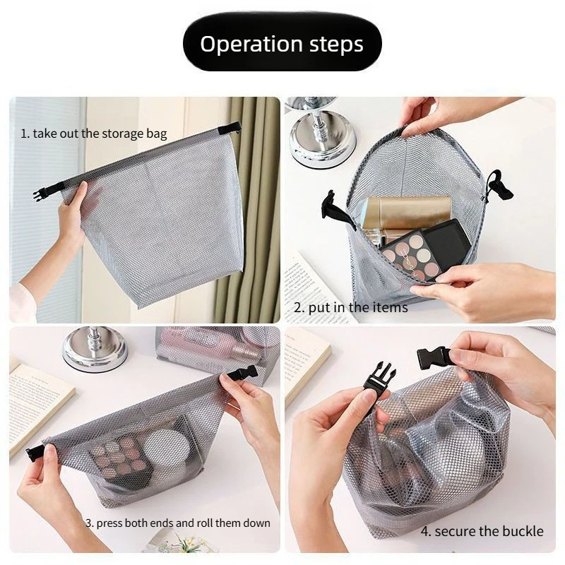 Waterproof Cosmetic Storage Bag with Buckle Portable Swimwear Organizer for Fitness Travel Swimming Drifting Outdoor Sports