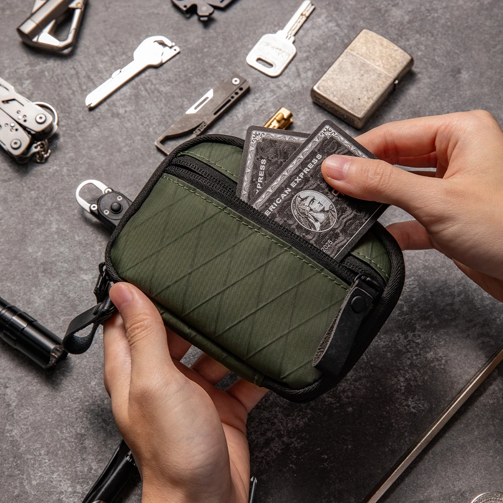 Small EDC Wallet Pouch EDC Pocket Organizer with Belt, EDC Pouch Organizer Utility Pouch for Multitools Money Cash Key