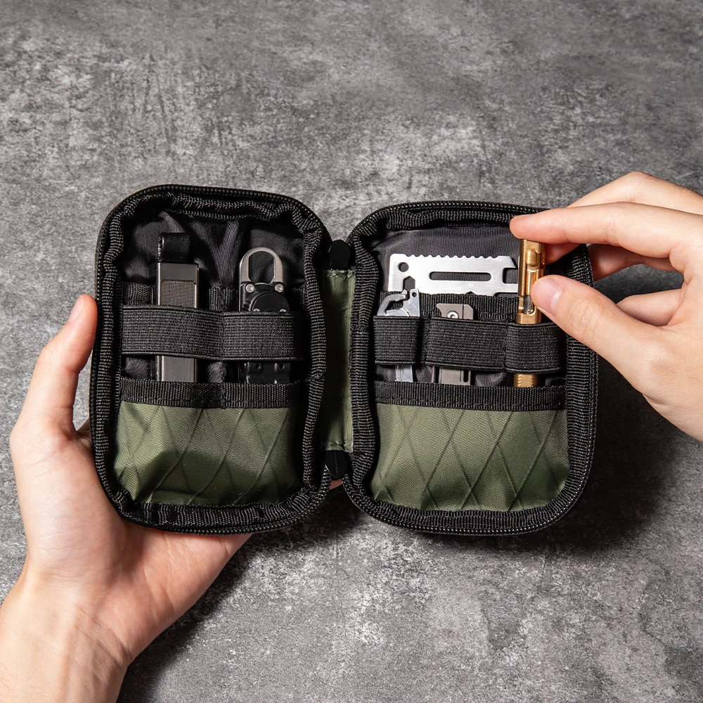 Small EDC Wallet Pouch EDC Pocket Organizer with Belt, EDC Pouch Organizer Utility Pouch for Multitools Money Cash Key