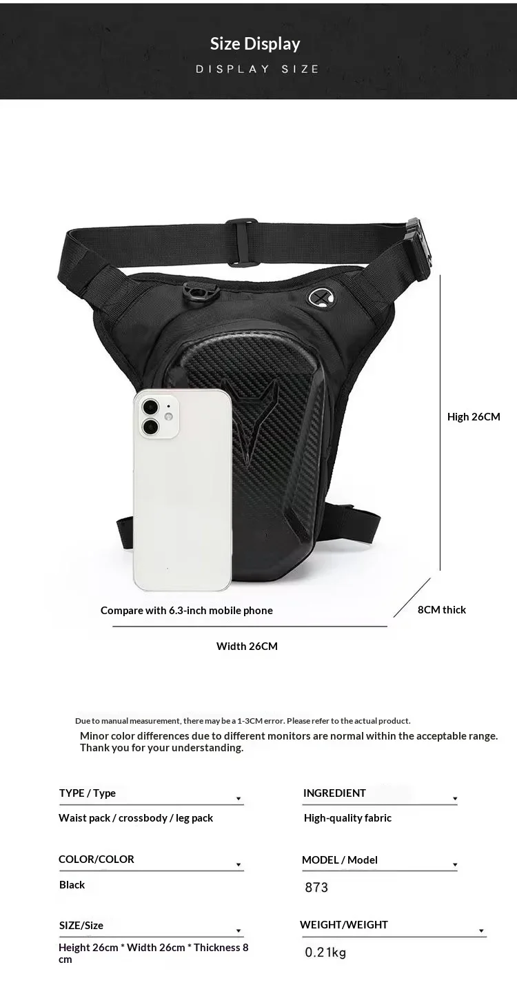Motorcycle Leg Tank Bag Waterproof Waist Pack Crossbody Rider Biker Drop Thigh Motocross Moto Gear Men Women