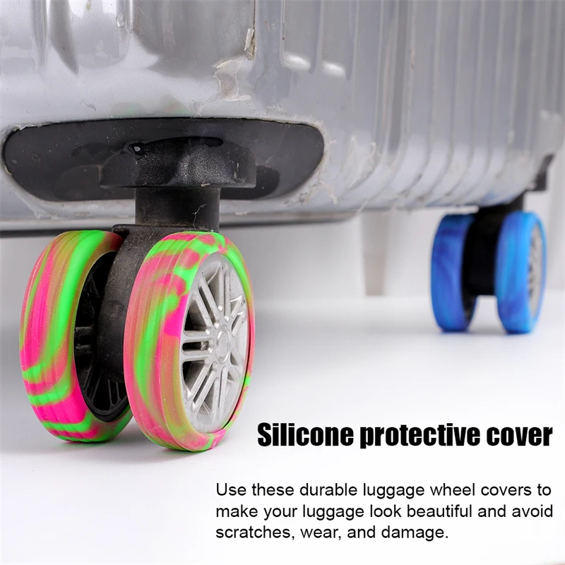 4-40pcs Luggage Wheel Covers Silicone Suitcase Wheel Covers Luggage Wheel Protector Heavy Duty Noise-Proof Accessories