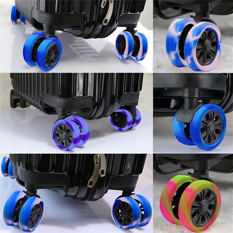 4-40pcs Luggage Wheel Covers Silicone Suitcase Wheel Covers Luggage Wheel Protector Heavy Duty Noise-Proof Accessories