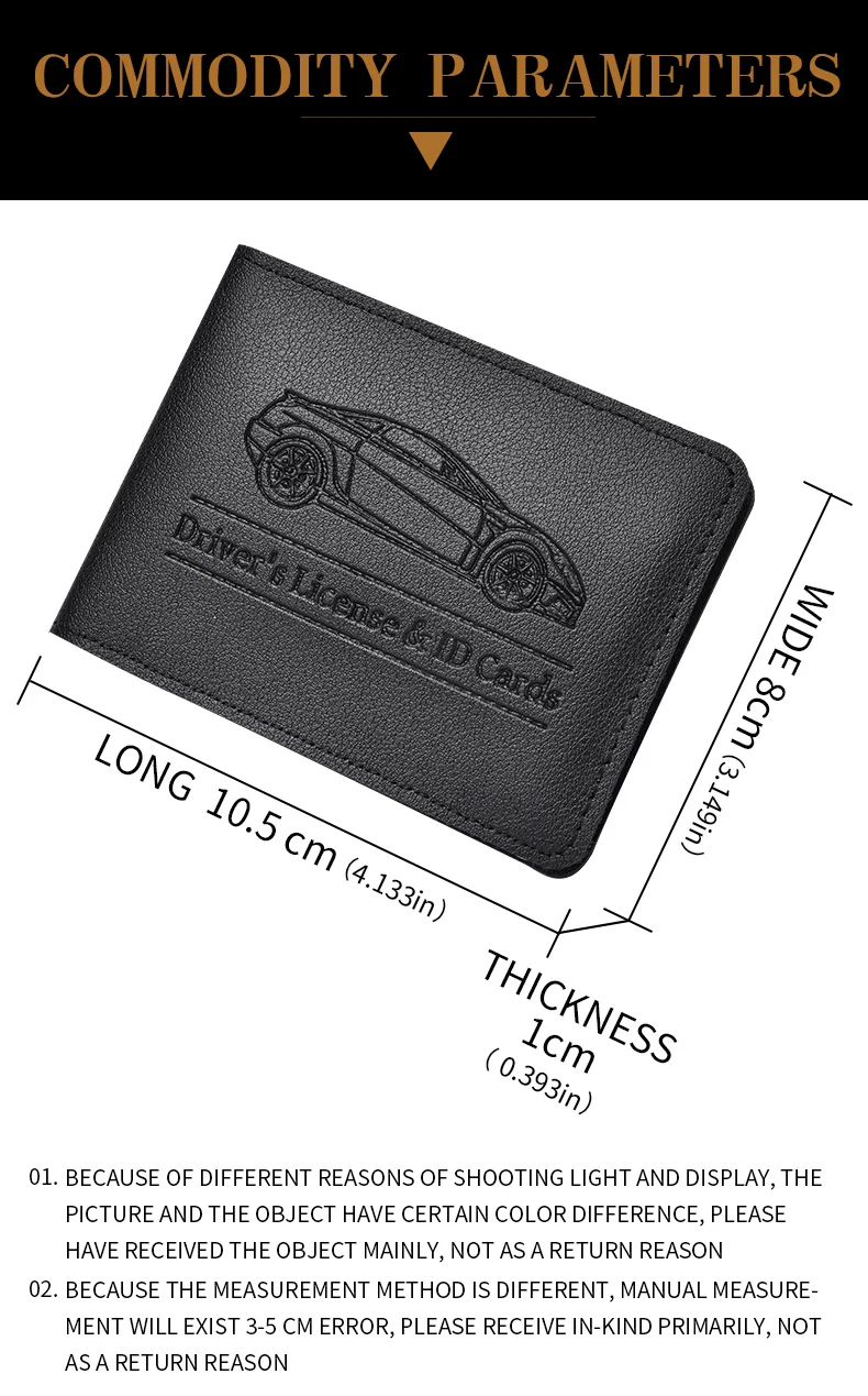 Driver's License Holder Pu Leather Cover Car Driver's License Protective Case Multi-Function Credit Card Bag