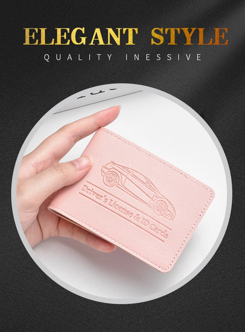 Driver's License Holder Pu Leather Cover Car Driver's License Protective Case Multi-Function Credit Card Bag