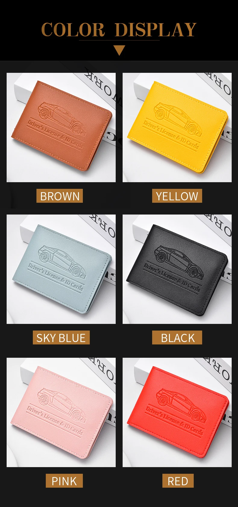 Driver's License Holder Pu Leather Cover Car Driver's License Protective Case Multi-Function Credit Card Bag