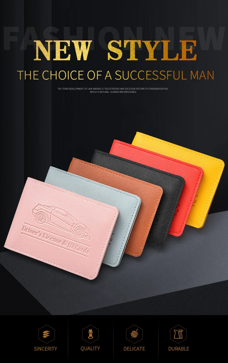 Driver's License Holder Pu Leather Cover Car Driver's License Protective Case Multi-Function Credit Card Bag