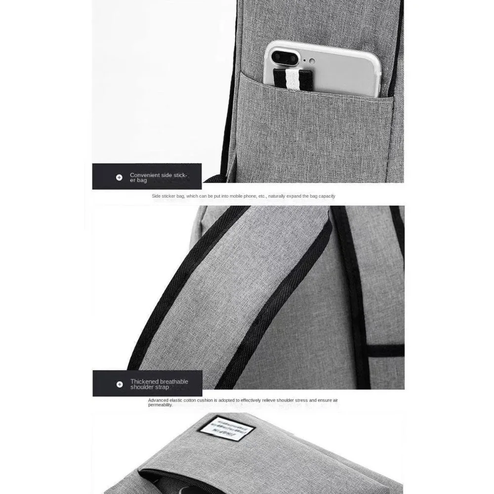 15 inches Versatile Backpack High Quality Black Grey Washable Travel Bag Oxford Cloth Computer Bag Unisex