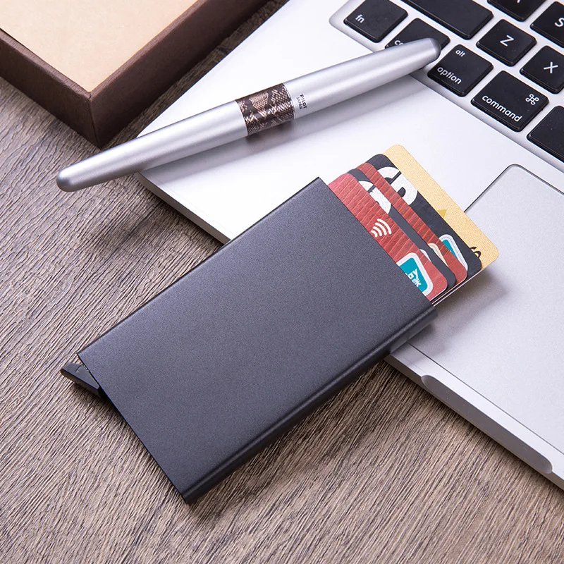 ID Credit Bank Card Holder Wallet Luxury Brand Men Women Anti Rfid Blocking Protected Magic Slim Mini Small Money Wallets Case