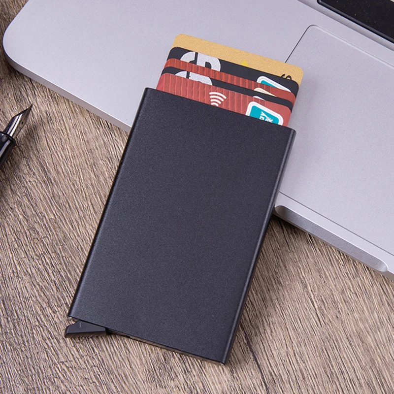 ID Credit Bank Card Holder Wallet Luxury Brand Men Women Anti Rfid Blocking Protected Magic Slim Mini Small Money Wallets Case